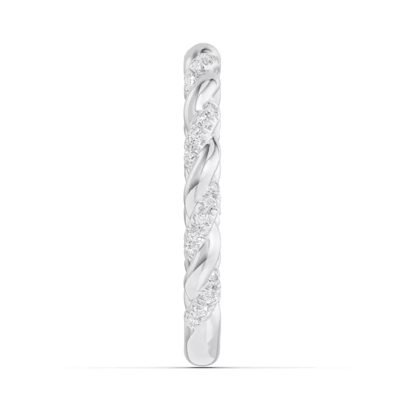 14K White Gold Torza Twisted Pavé Band
