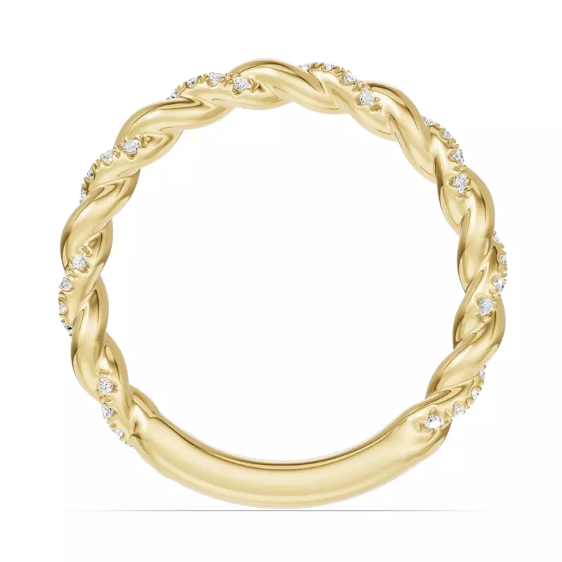 14K Yellow Gold Torza Twisted Pavé Band