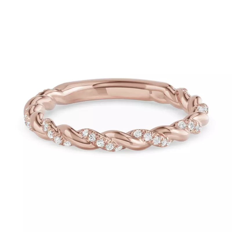 Torza Twisted Pavé Band