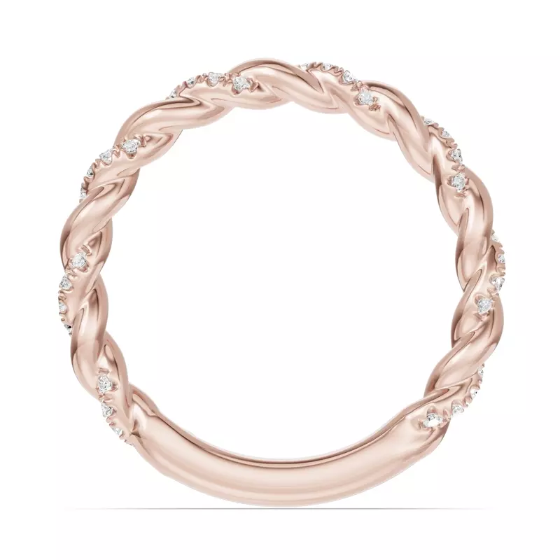18K Rose Gold Torza Twisted Pavé Band