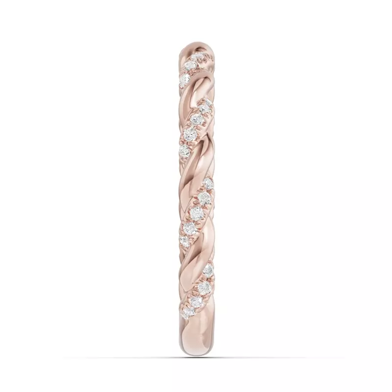 18K Rose Gold Torza Twisted Pavé Band