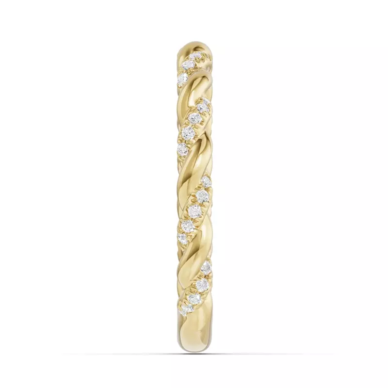 18K Yellow Gold Torza Twisted Pavé Band