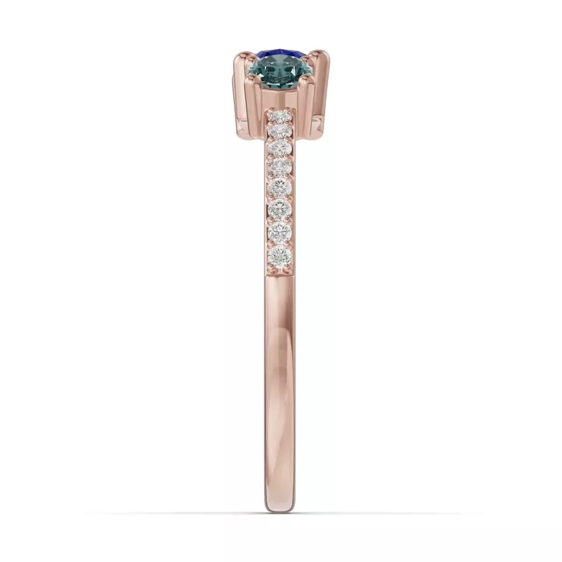 18K Rose Gold Toi Et Moi Deux Bleu Pavé Ring