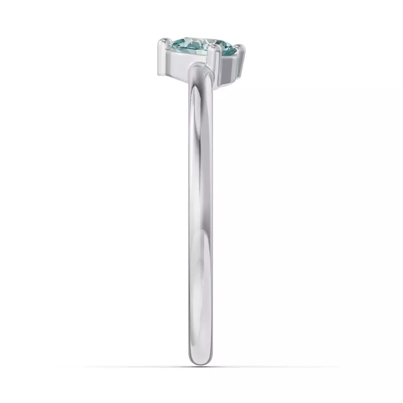 14K White Gold Toi Et Moi Deux Bleu Pear Ring