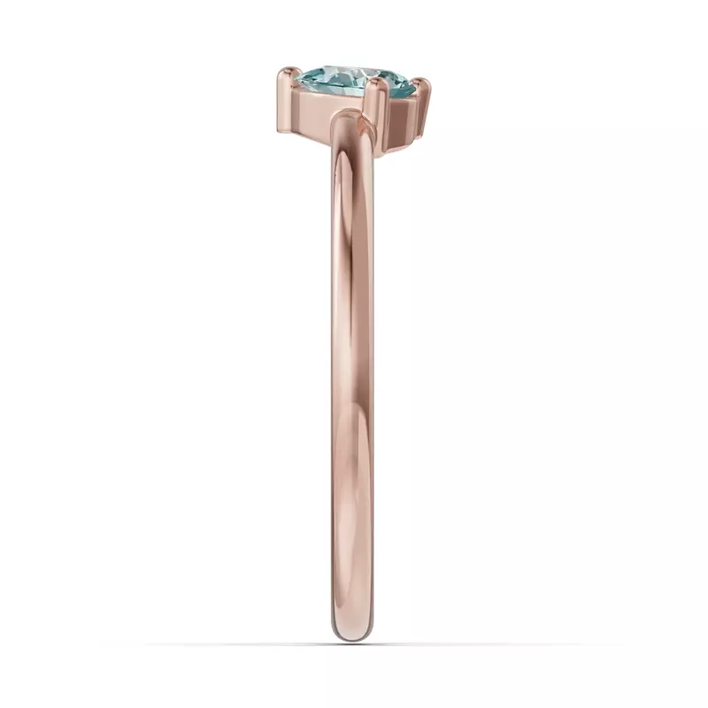 18K Rose Gold Toi Et Moi Deux Bleu Pear Ring