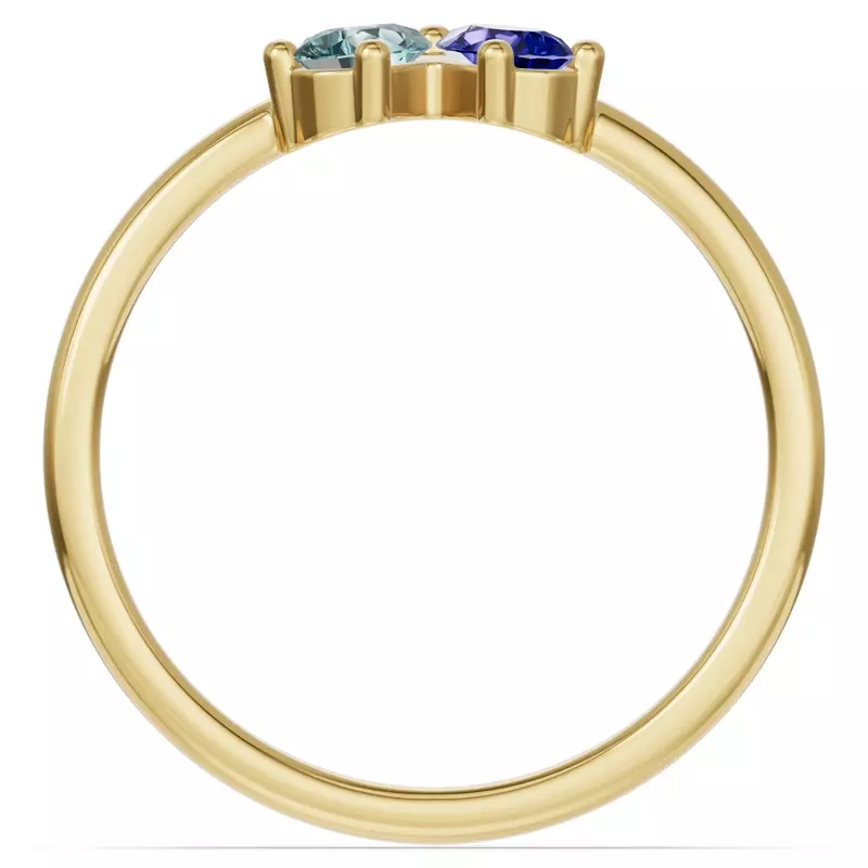 18K Yellow Gold Toi Et Moi Deux Bleu Pear Ring