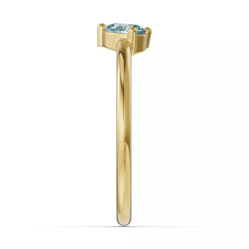 18K Yellow Gold Toi Et Moi Deux Bleu Pear Ring
