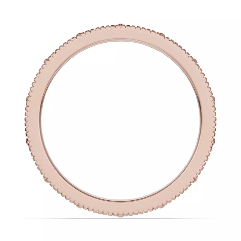 18K Rose Gold Emerald Baguette & Diamond Double Row Eternity Band