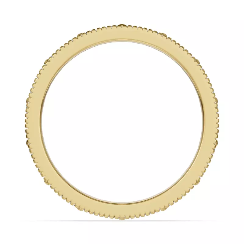 18K Yellow Gold Emerald Baguette & Lab Diamond Double Row Eternity Band