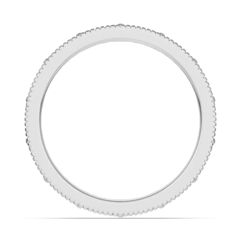 Platinum Emerald Baguette & Diamond Double Row Eternity Band