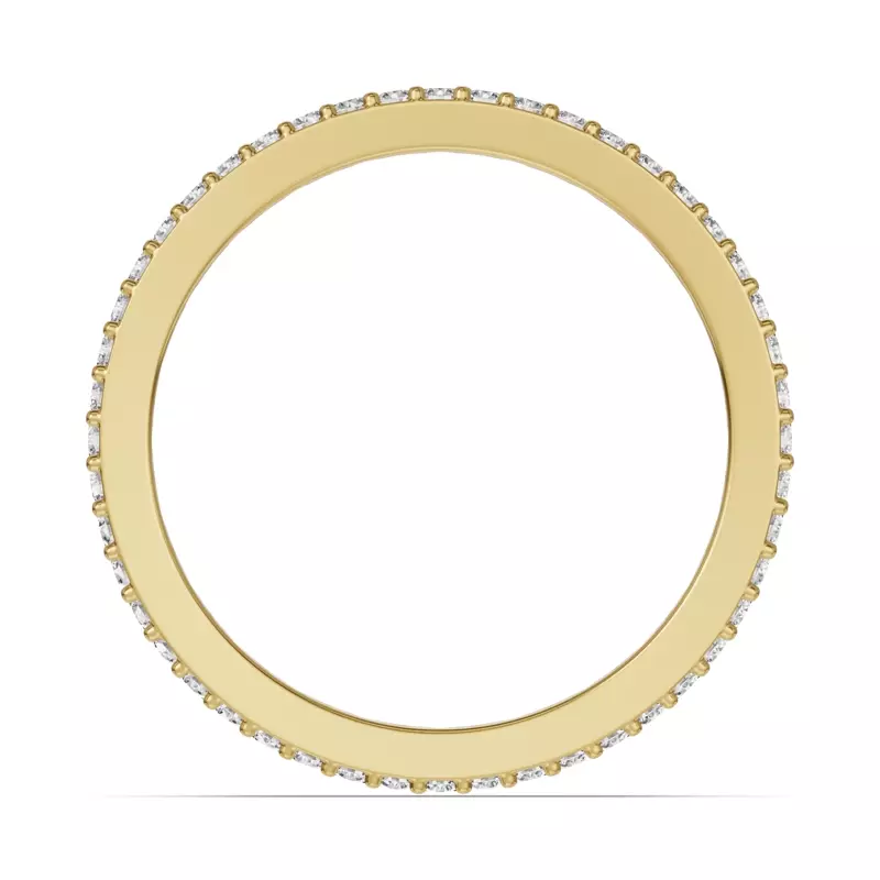 14K Yellow Gold Emerald & Diamond XO Eternity Ring