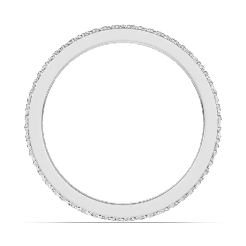14K White Gold Sapphire & Diamond Double Row Eternity Ring