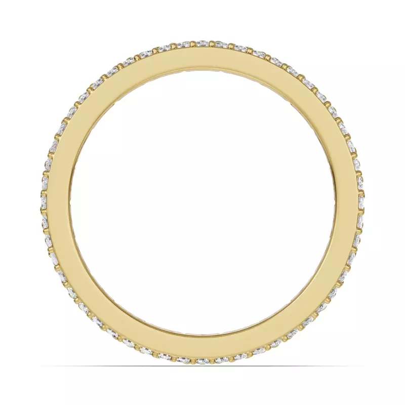 14K Yellow Gold Sapphire & Diamond Double Row Eternity Ring