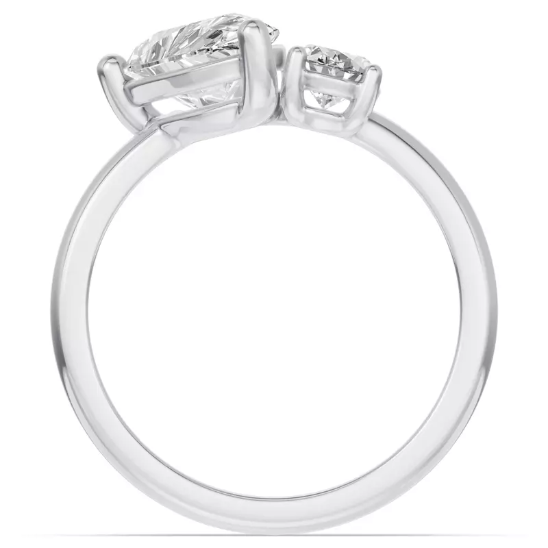 14K White Gold Toi Et Moi Oval & Pear Lab Diamond Ring (2.50ct tw)