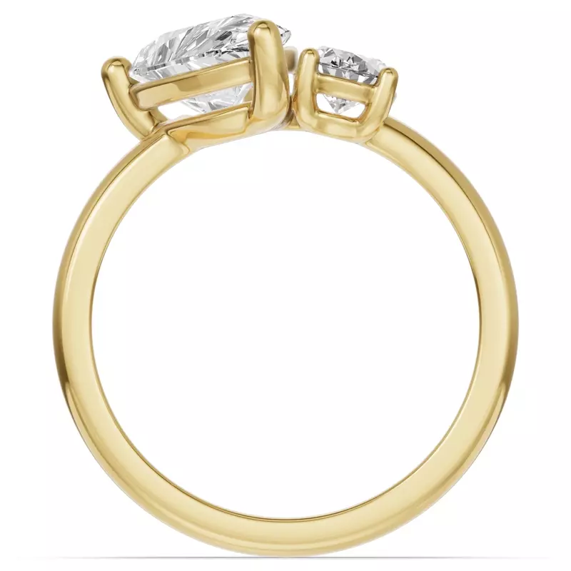 18K Yellow Gold Toi Et Moi Oval & Pear Lab Diamond Ring (2.50ct tw)