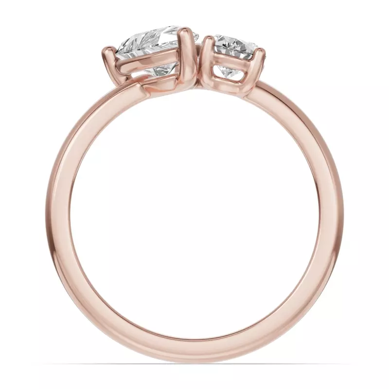14K Rose Gold Toi Et Moi Oval & Pear Lab Diamond Ring (1.50ct tw)