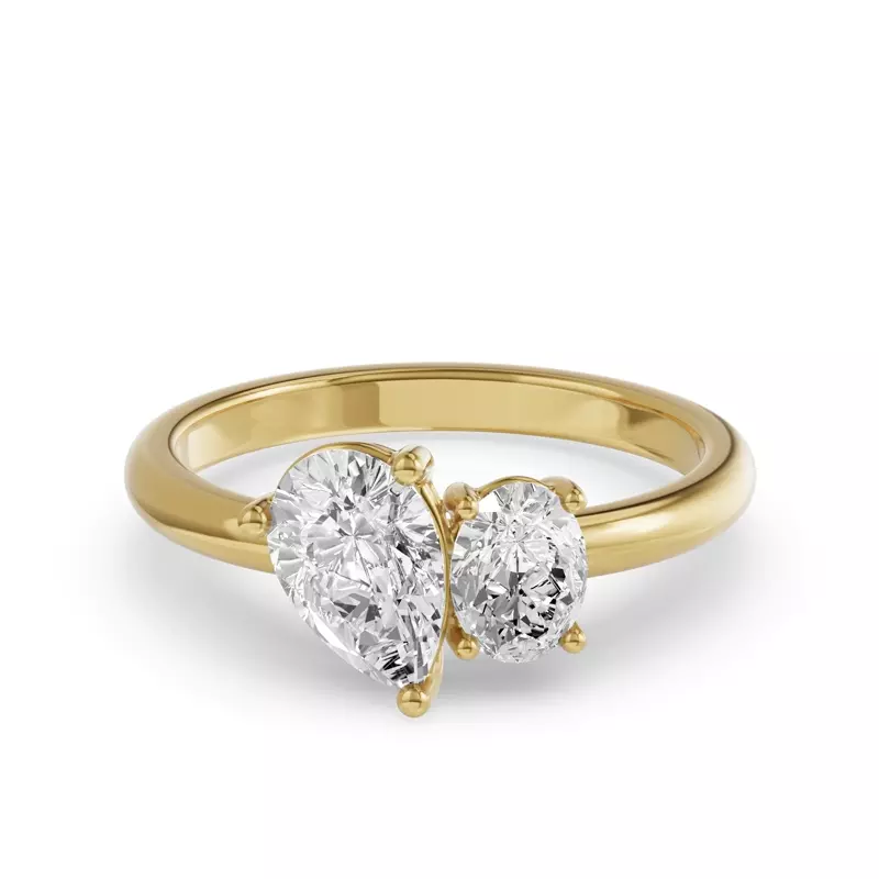 Toi Et Moi Oval & Pear Lab Diamond Ring (1.50ct tw)