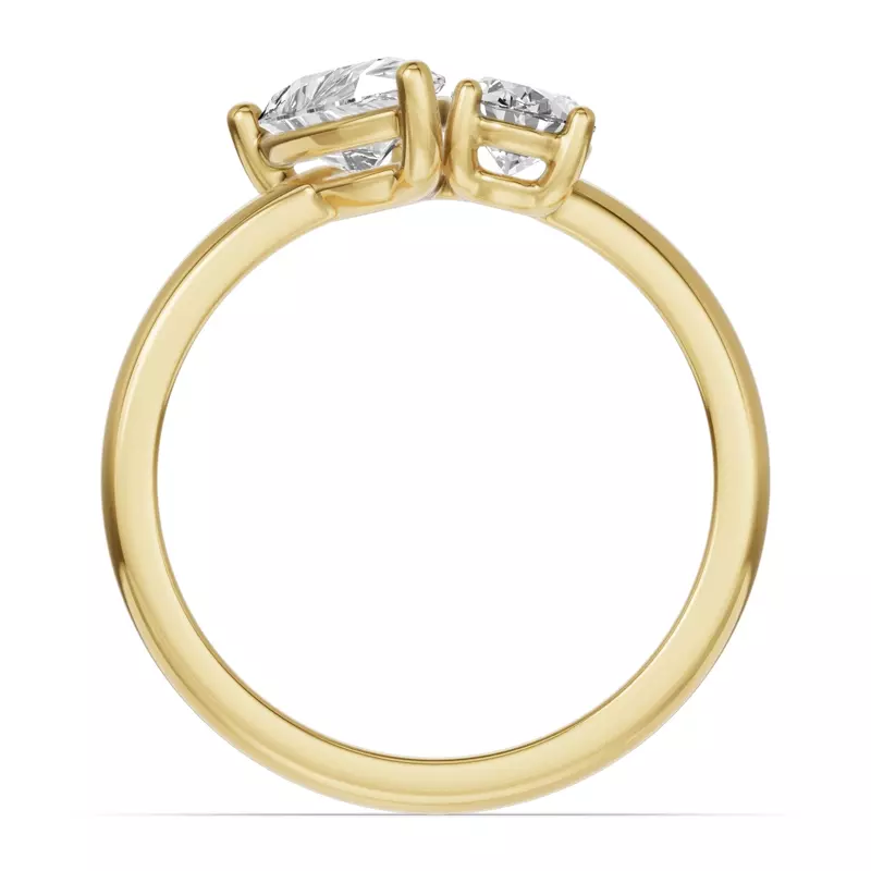 14K Yellow Gold Toi Et Moi Oval & Pear Lab Diamond Ring (1.50ct tw)