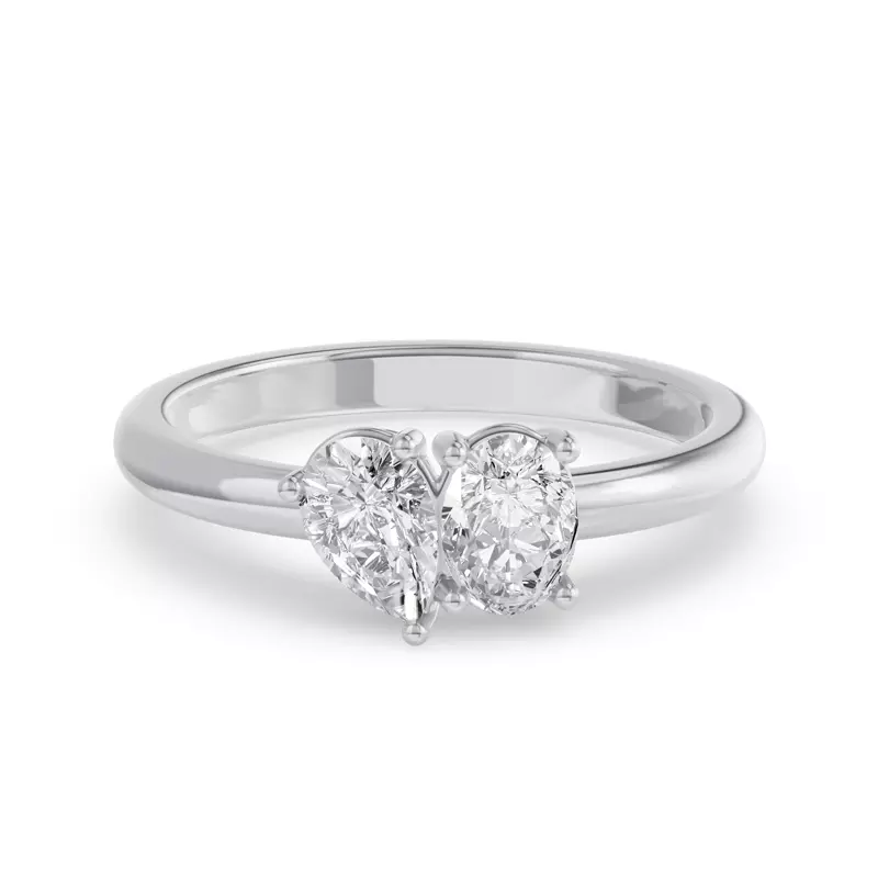 Toi Et Moi Oval & Pear Lab Diamond Ring (1.00ct tw)