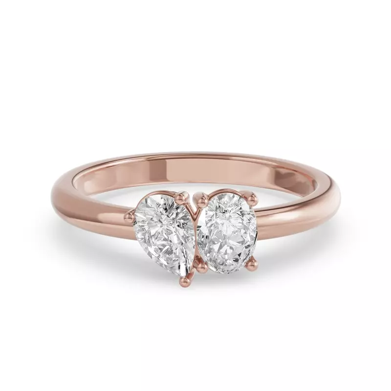 Toi Et Moi Oval & Pear Lab Diamond Ring (1.00ct tw)
