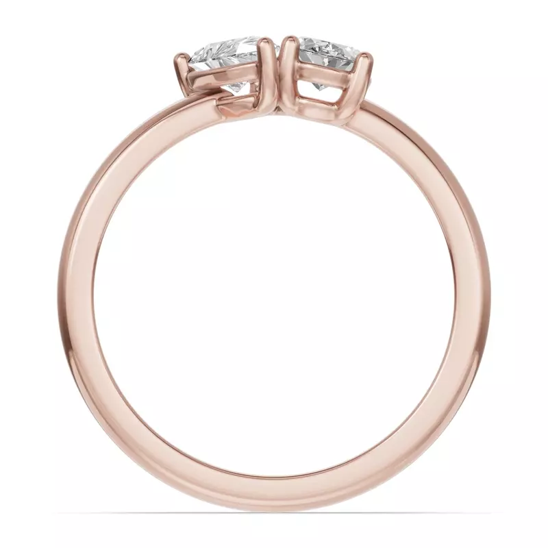 18K Rose Gold Toi Et Moi Oval & Pear Lab Diamond Ring (1.00ct tw)