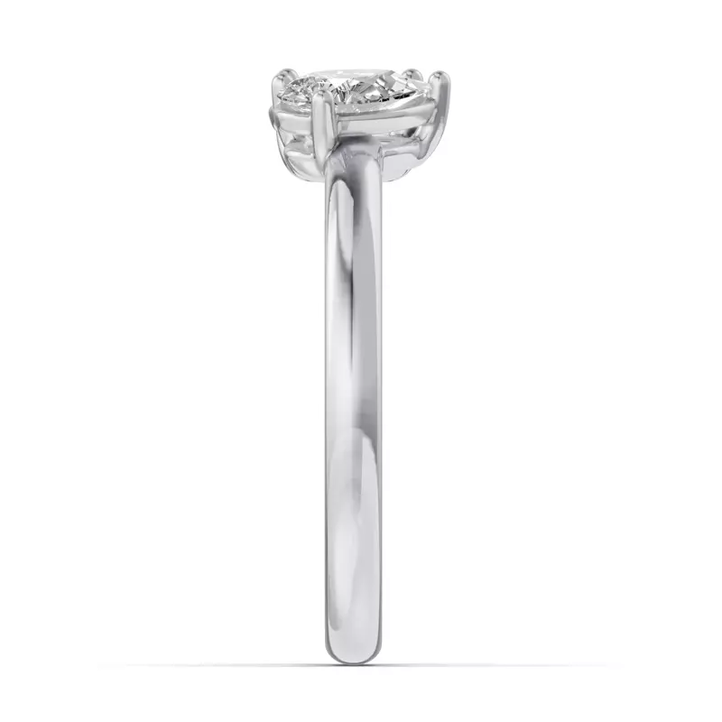 18K White Gold Toi Et Moi Oval & Pear Lab Diamond Ring (1.00ct tw)