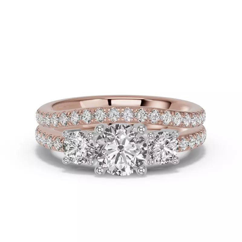 14K Rose Gold Classic Contoured Pavé Lab Band