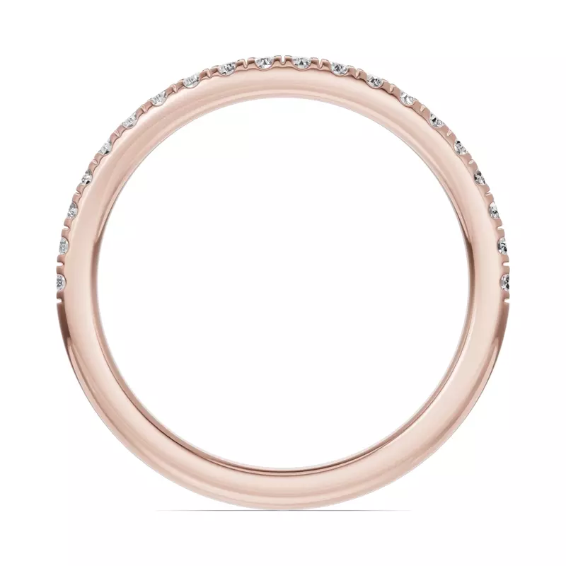 14K Rose Gold Classic Contoured Pavé Lab Band