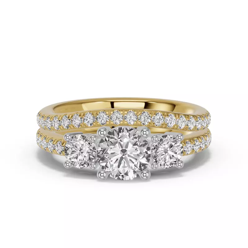 14K Yellow Gold Classic Contoured Pavé Band