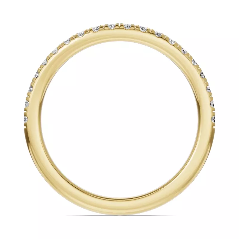 14K Yellow Gold Classic Contoured Pavé Band