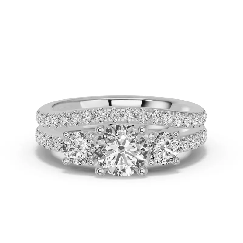 18K White Gold Classic Contoured Pavé Lab Band