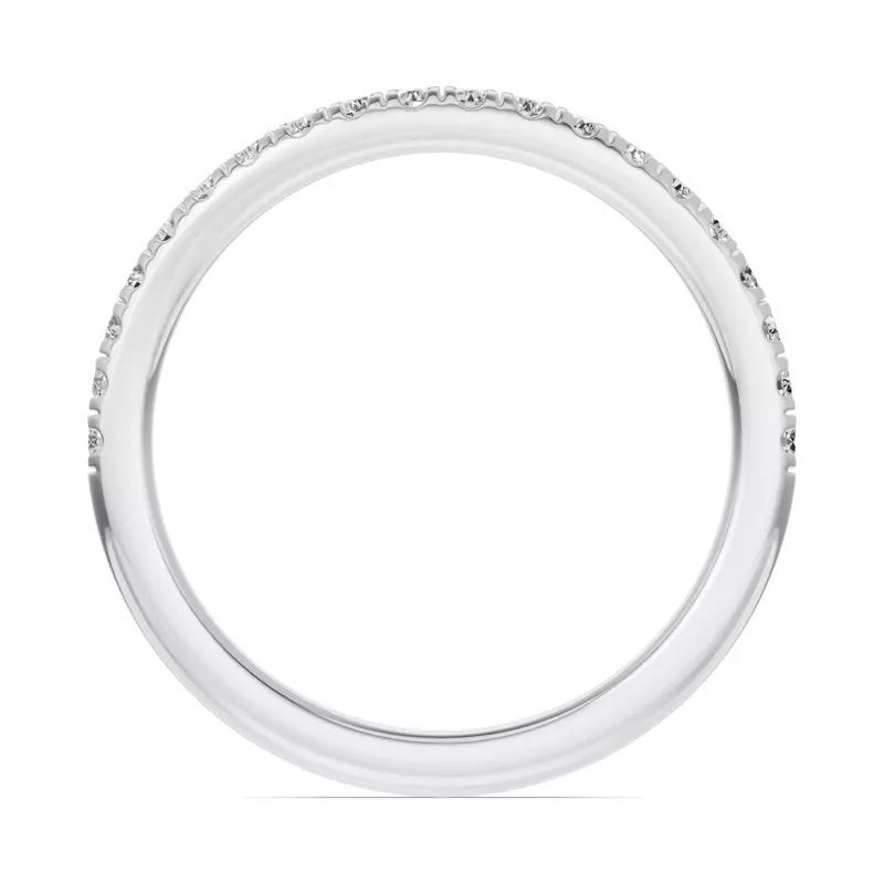 18K White Gold Classic Contoured Pavé Lab Band