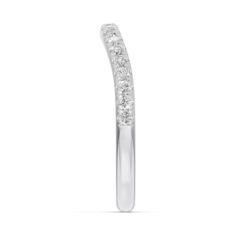 18K White Gold Classic Contoured Pavé Lab Band