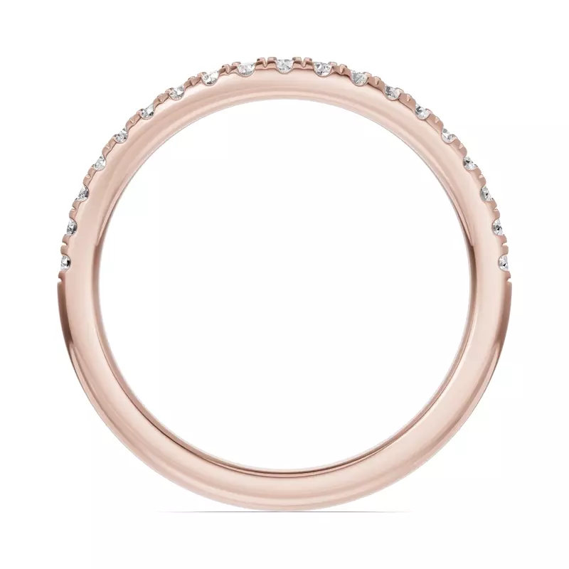 14K Rose Gold Classic Curved Pavé Band