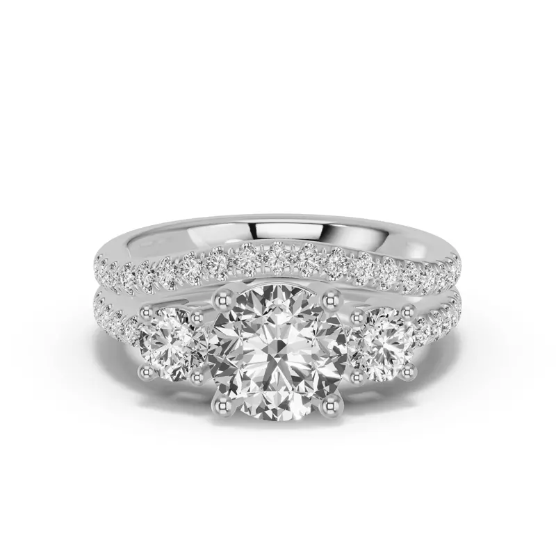 18K White Gold Classic Curved Pavé Lab Band
