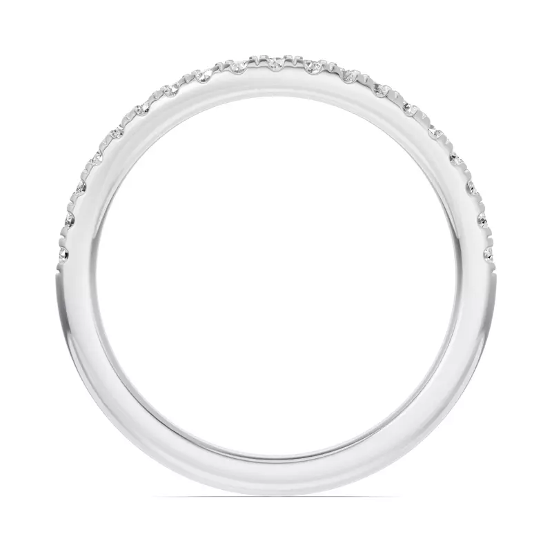18K White Gold Classic Curved Pavé Lab Band