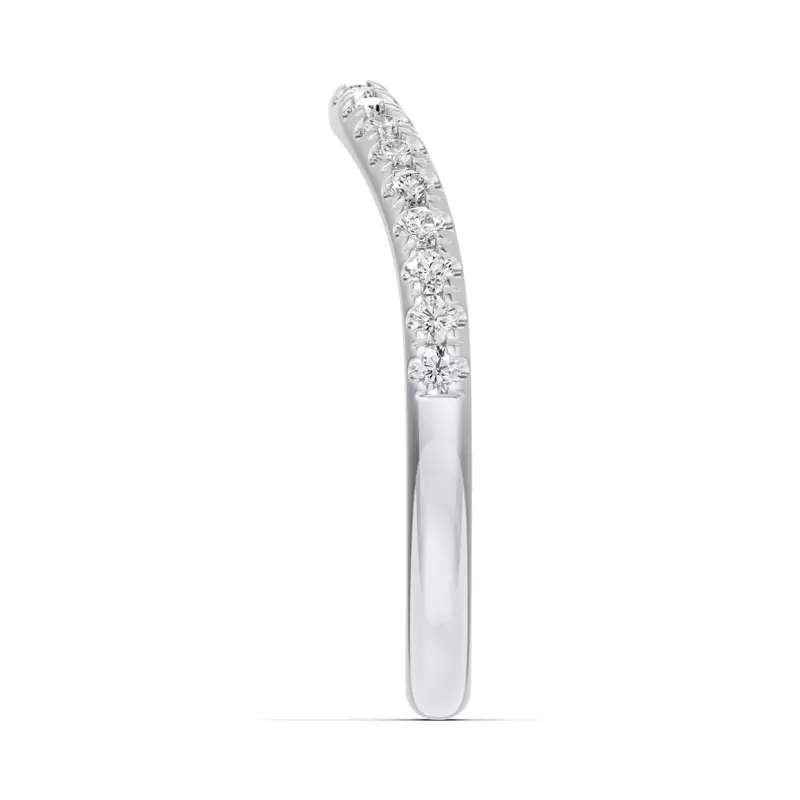 18K White Gold Classic Curved Pavé Lab Band