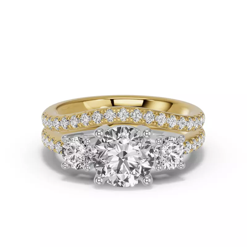 18K Yellow Gold Classic Curved Pavé Lab Band