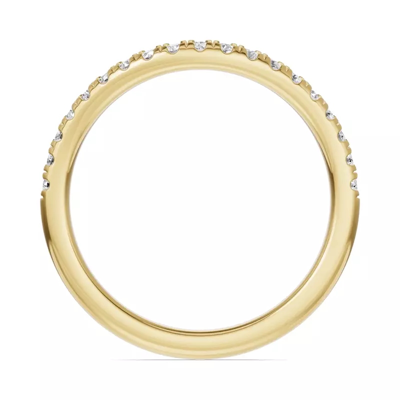 18K Yellow Gold Classic Curved Pavé Band