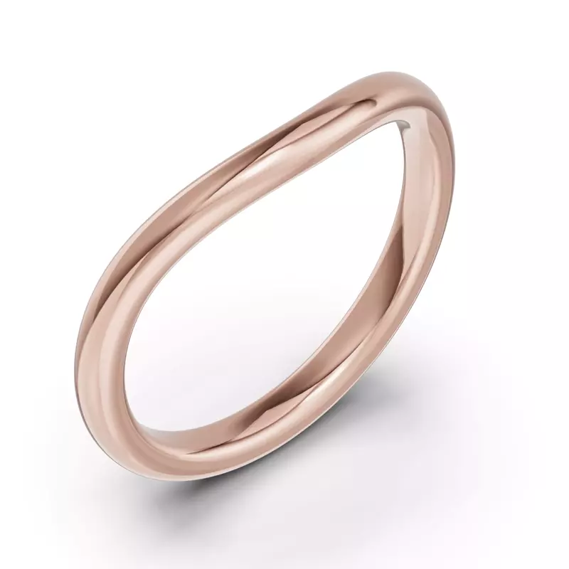 14K Rose Gold Classic Curved Wedding Band