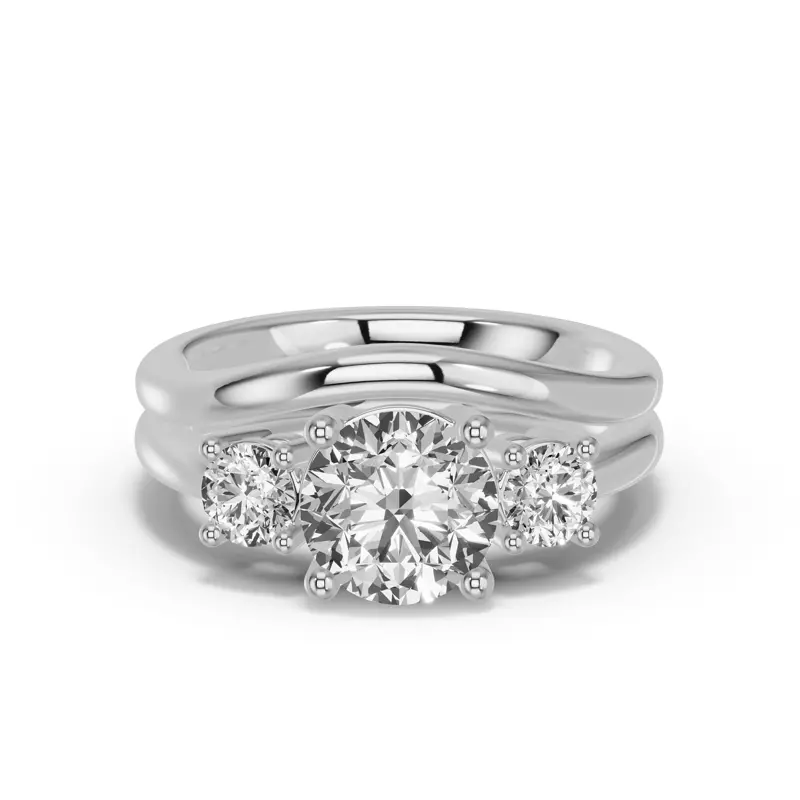 18K White Gold Classic Curved Wedding Band