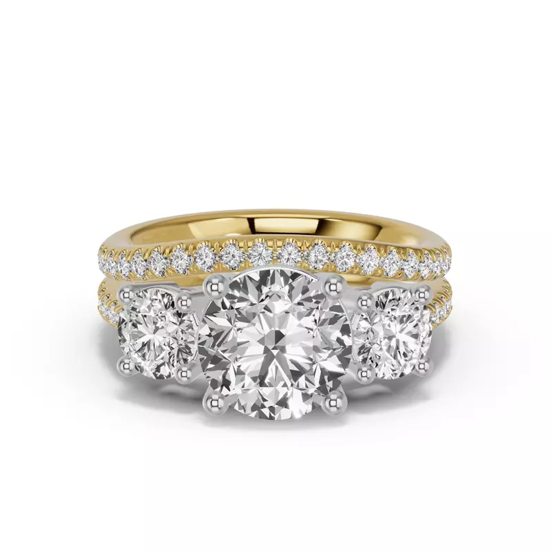 14K Yellow Gold Classic Contoured Pavé Wedding Band