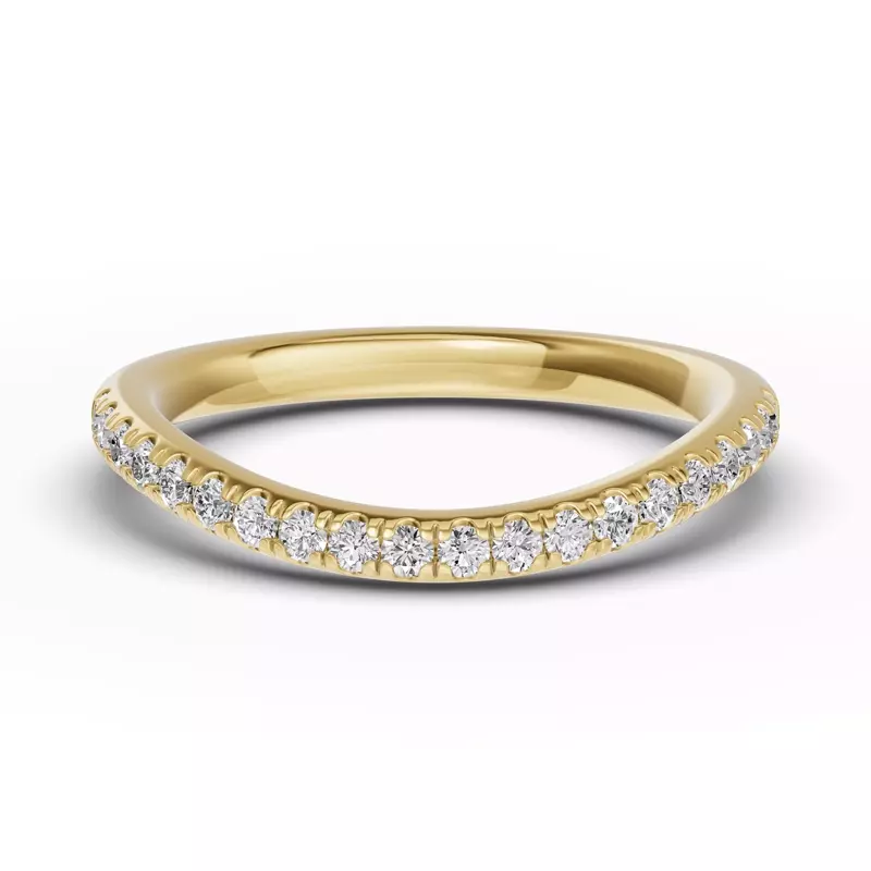 Classic Contoured Pavé Wedding Band