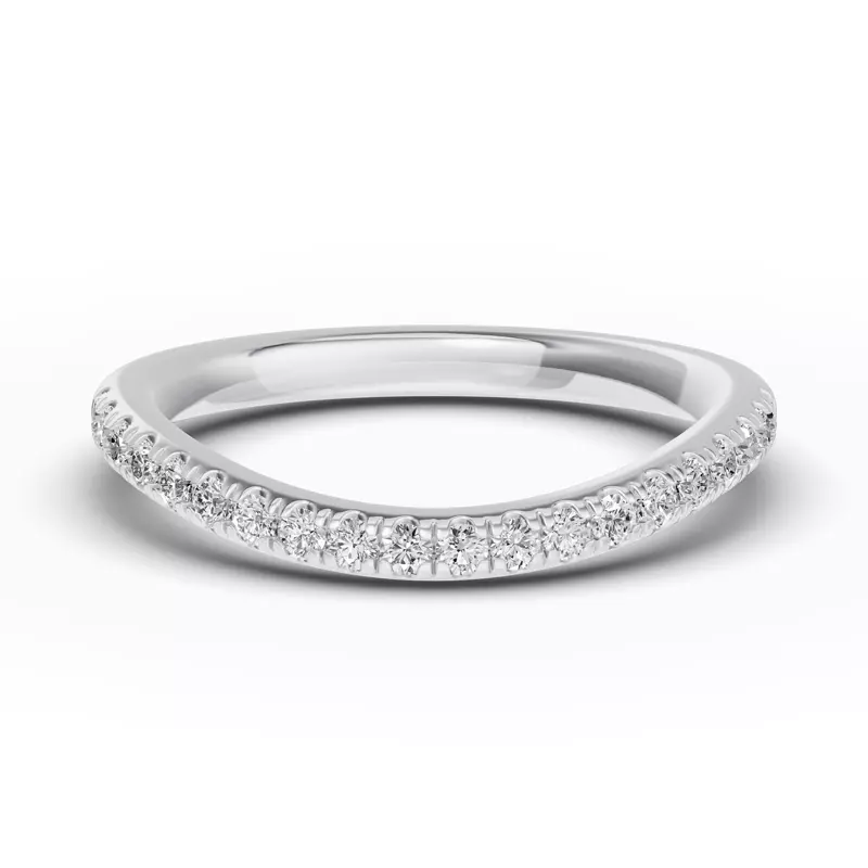 Classic Contoured Pavé Wedding Band