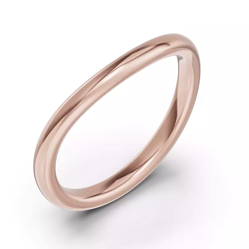 14K Rose Gold Classic Contour Wedding Band