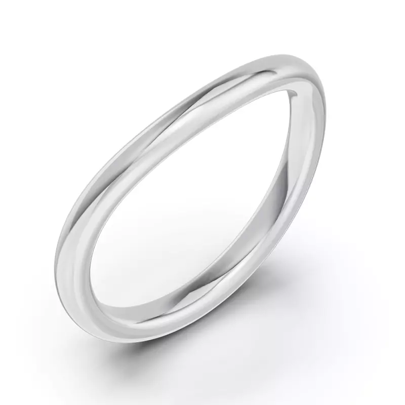18K White Gold Classic Contour Wedding Band