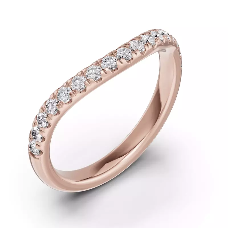 14K Rose Gold Classic Contoured Pavé Lab Band (0.44 ct. tw.)