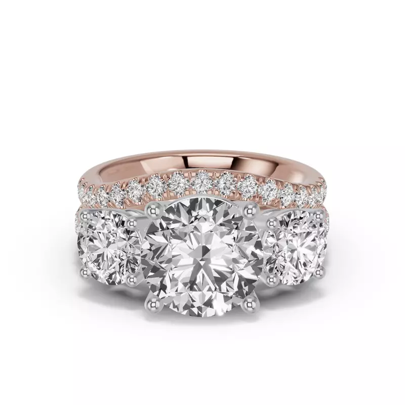 14K Rose Gold Classic Contoured Pavé Lab Band (0.44 ct. tw.)