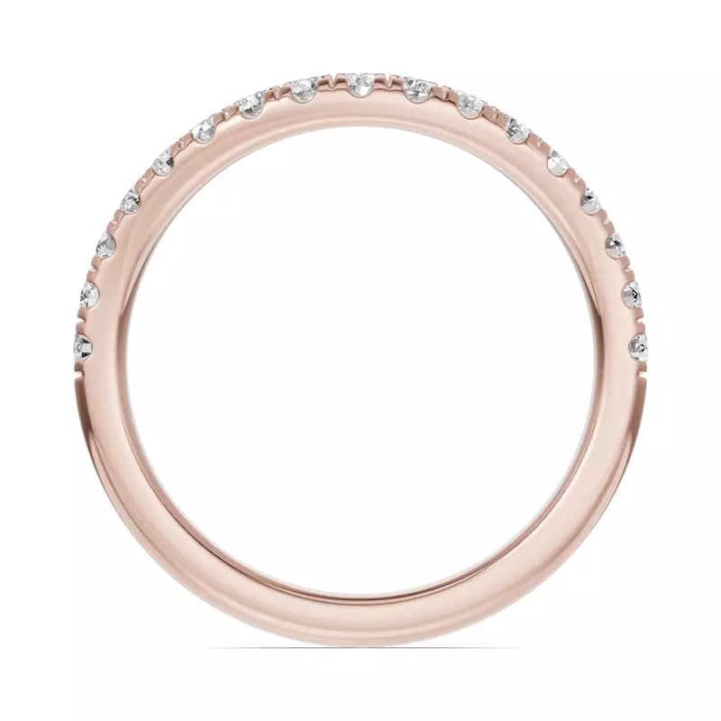 14K Rose Gold Classic Contoured Pavé Lab Band (0.44 ct. tw.)