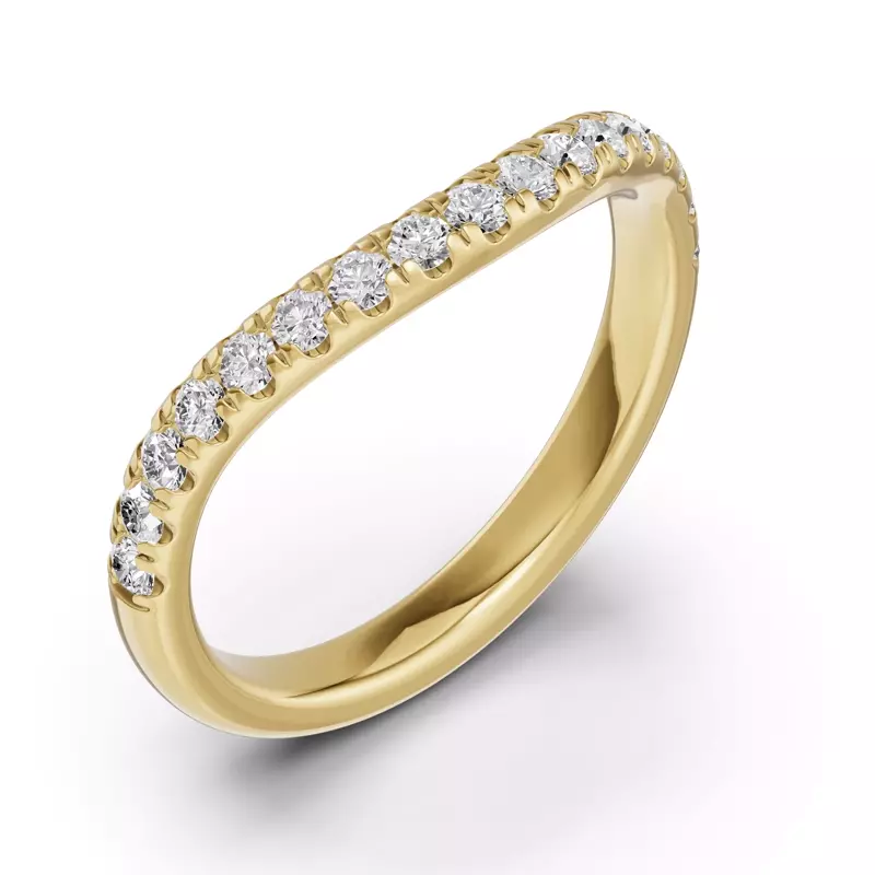 14K Yellow Gold Classic Contoured Pavé Band (0.44 ct. tw.)